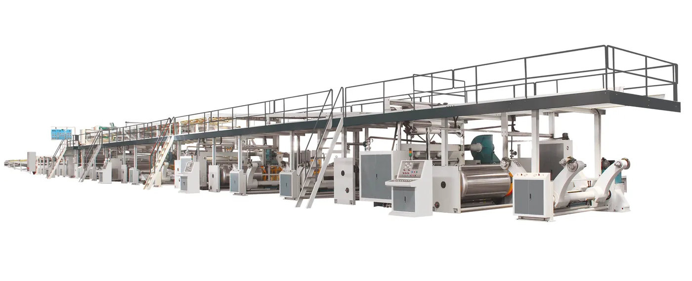 Advanced Corrugated Cardboard Production Line – 3D render