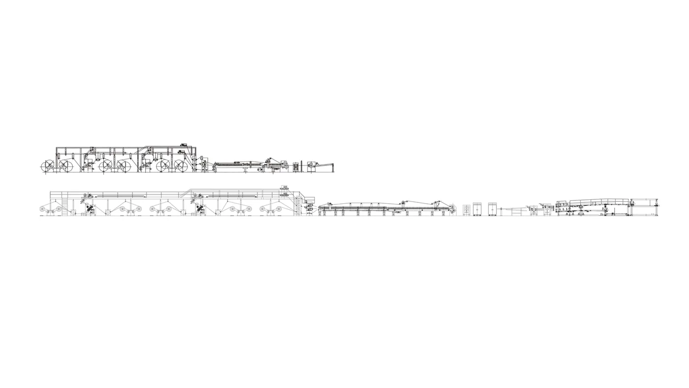Advanced Corrugated Cardboard Production Line – technical schematic